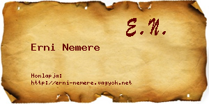 Erni Nemere névjegykártya
